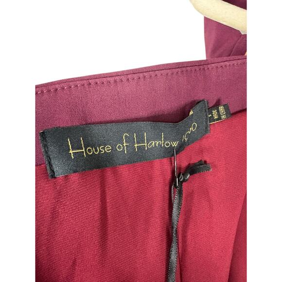 House of Harlow 1960 x REVOLVE Melody Midi Dress Halter Cocktail Burgundy Size S - Picture 9 of 11